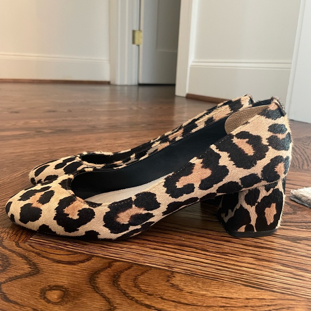 kate spade 7m cheetah print calf hair kitten heel